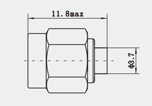 SMA Male Gold Plated RF Coax Plug  for 2#Semi-rigid/Semi-flexible Cable