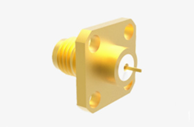 SMA Female Brass Aerospace Grade RF Coaxial Connector with Flat Microstrip