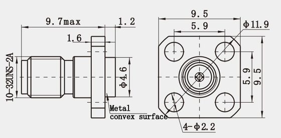 MSSM Series Female Brass RF Connector with Micro-strip Coaxial Connector