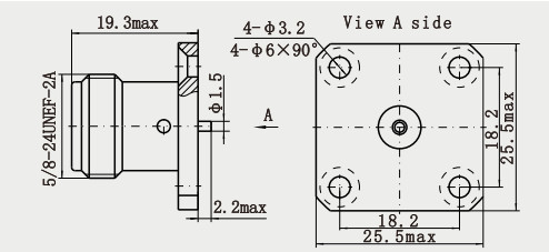 4-hole Flange N Series Female RF Coaxial for Communication Application
