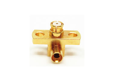 Female Right Angle SMP RF Connector Miniature 2 Holes Flange Mount Design