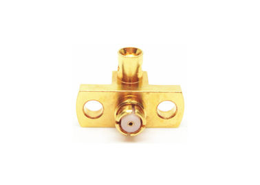 Female Right Angle SMP RF Connector Miniature 2 Holes Flange Mount Design