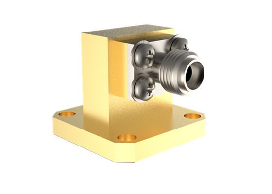 11.9GHz~18GHz WR62 προς SMA Γυναίκα Δικαίος γωνιακός κυματοδείκτης προς προσαρμογέα κοάξ SMA/BJ140-KF15