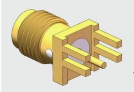 50 Ωμ Χρυσό επιχρυσωμένο ευθεία SMA θηλυκό 4 πόδι μέσω τρύπας συγκόλληση PCB σύνδεσμος συχνότητα έως 18 GHz