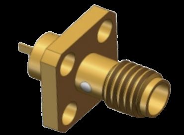 SSMA Female RF Coaxial Connector 4 Hole Flange Mount με μικροστριπτικό επίπεδο 18GHz 50Ω