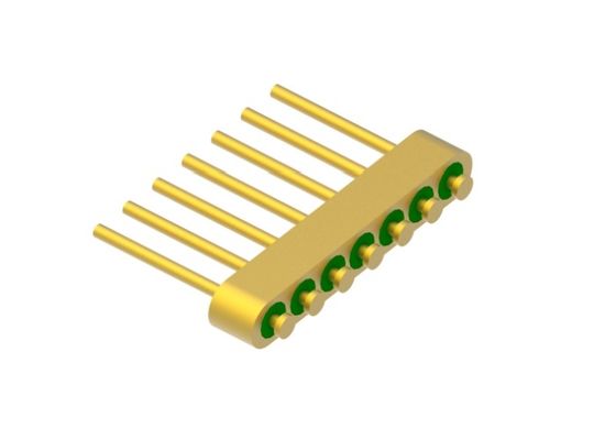 7-Pin Nail Head Glass To Metal Hermetic Seal Header με χρυσό σύρμα επιφάνειας σύνδεσης MC-630-JH