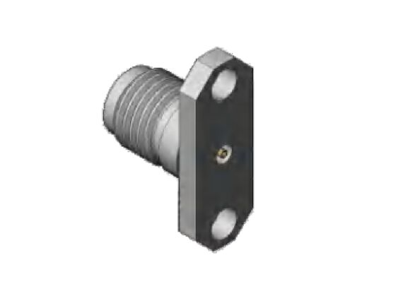 Ατσάλι από ανοξείδωτο χάλυβα 2.92mm RF συνδετήρα Jack θηλυκό 40GHz 2 τρύπες φλάντζας Mount Accept Pin Διαμέτρου 0.3mm