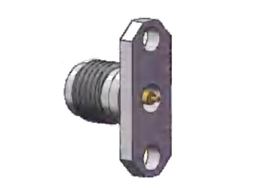 SS Shell 40GHz K Type 2.92mm RF Connector Female Jack 2-Hole Flange Mount Pin Διαμέτρου 0,3 mm, 0,4 mm, 0,5 mm, 0,7 mm, 0,8 mm, διαφορά τρύπας από το φλάντζο 12,2 mm
