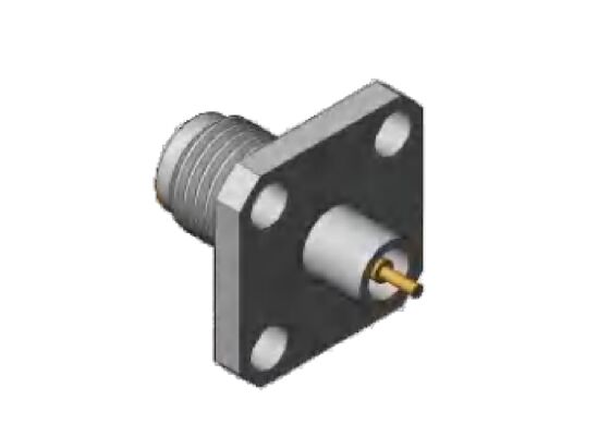 2.92mm RF Connector K Type Jack Τέσσερις τρύπες 12.7mm 0.5 ίντσες Στρογγυλομέγεθος φλάντζης και διάμετρος πιν 1.3mm, 0.8mm, 0.7mm