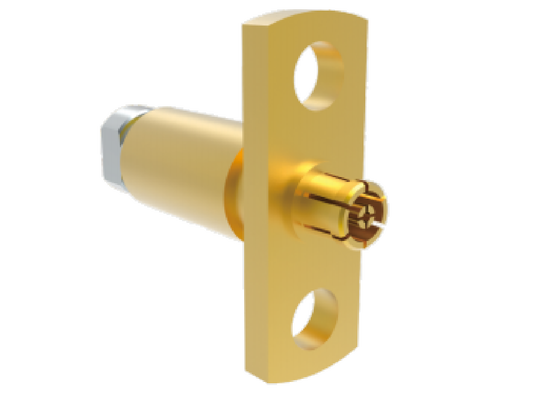 50Ω 50 GHz SMPM Θηλυκή βάση φλάντζας Aerospace RF Συνδέσεις για καλώδιο χαμηλών απωλειών .086