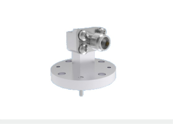 WR22 BJ400 Δικαίος γωνιακός κυματοδηγός σε 2,4 mm Κοαξιώδης προσαρμογός 4 τρύπες Στρογγυλή φλάντσα Mount 23.9GHz-50.1GHz Ka Band Αεροδιαστημικά κυματοδηγικά εξαρτήματα