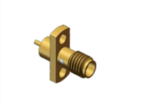 Ορειχάλκινο επιχρυσωμένο Mini SMA Connector RF με φλάντζα στήριξης έως 18 GHz με χρήση εξαρτημάτων μικροκυμάτων