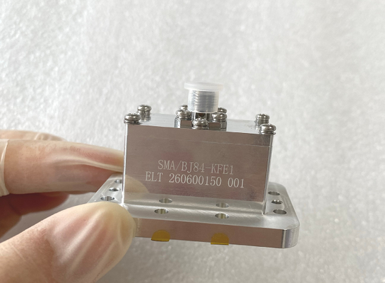 Waveguide to Coaxial Adapter with Waveguide Port WR112 (BJ84）to SMA Female Adapter End Lauch Frequency 6,57GHz~9,99GHz